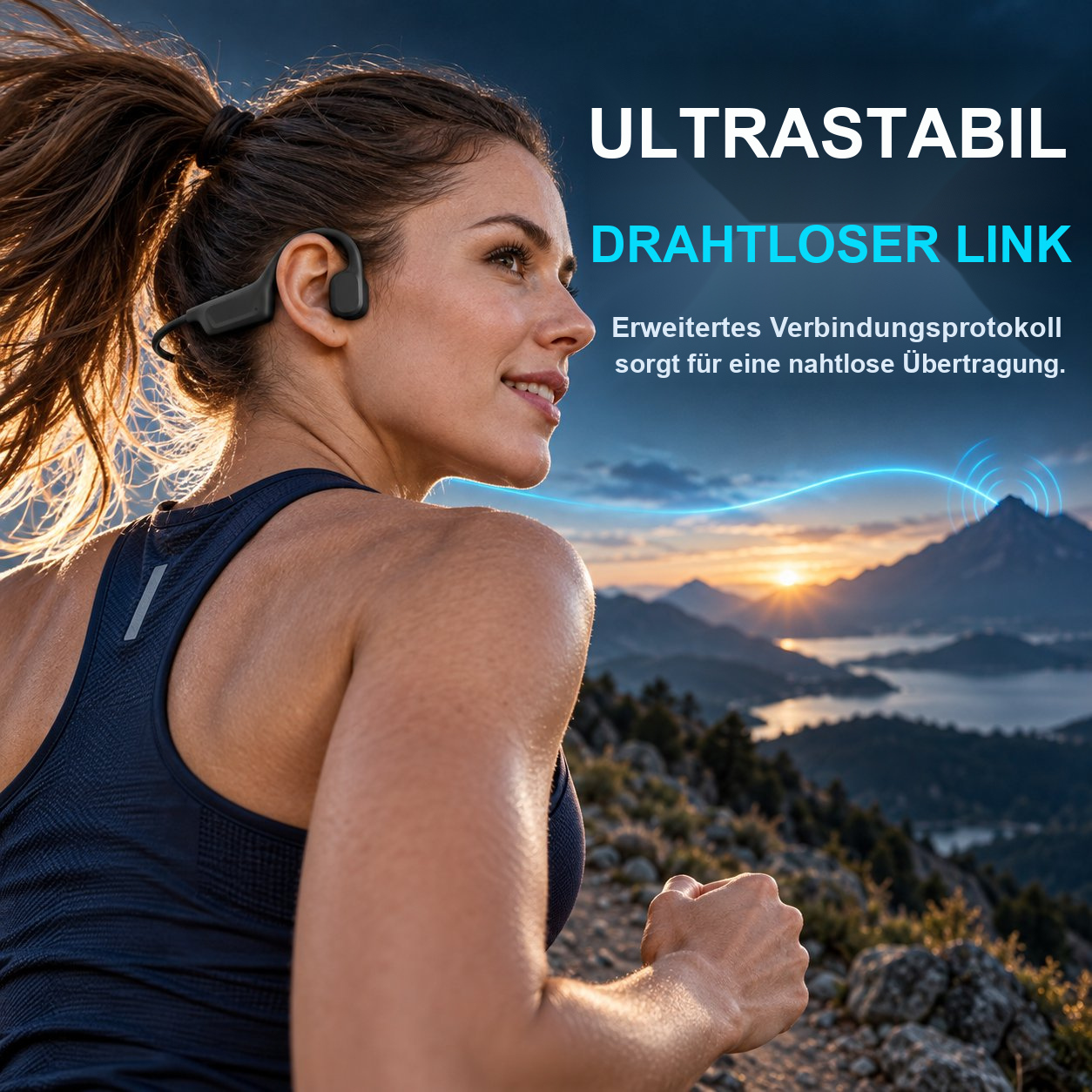 Professionelle Sport-Knochenschallkopfhörer – Bluetooth 6.0, IP67-Wasserschutz, kabelloses Open-Ear-Headset zum Laufen und Radfahren