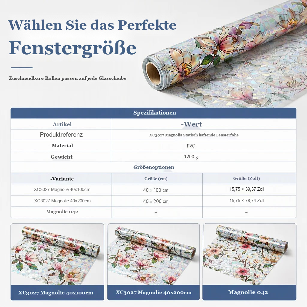 📢📢40 % RABATT !! ⏰ Elektrostatische Regenbogen-Fensterfolie mit dekorativem Blumenmuster