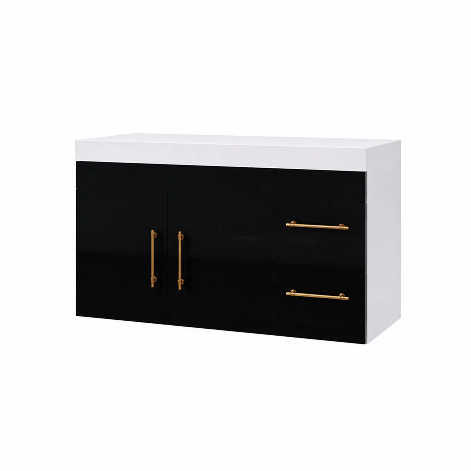 Mueble bajo lavabo de melamina 80x40x60 cm Negro/Blanco