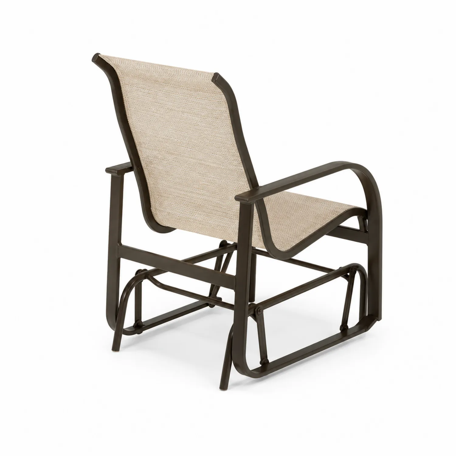 Silla mecedora de metal con textileno Beige