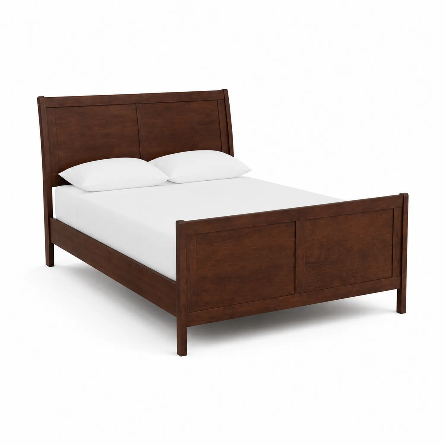 Cama de Madera Marrón con Cabecero