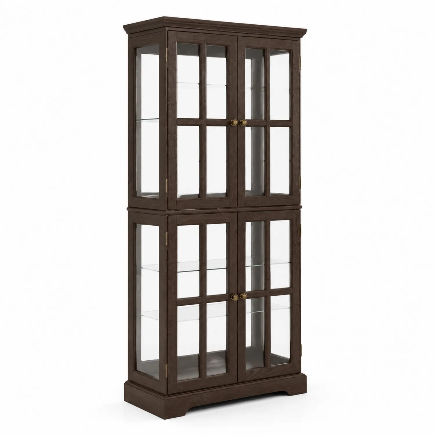 Vitrina de madera y vidrio marrón 180x80x40 cm