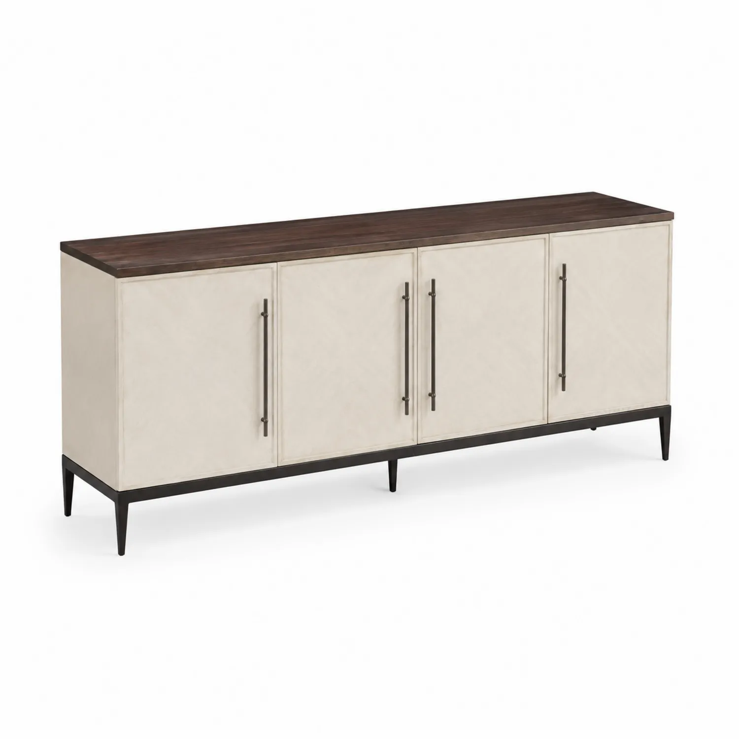 Aparador de Madera y Acero con Puertas Beige