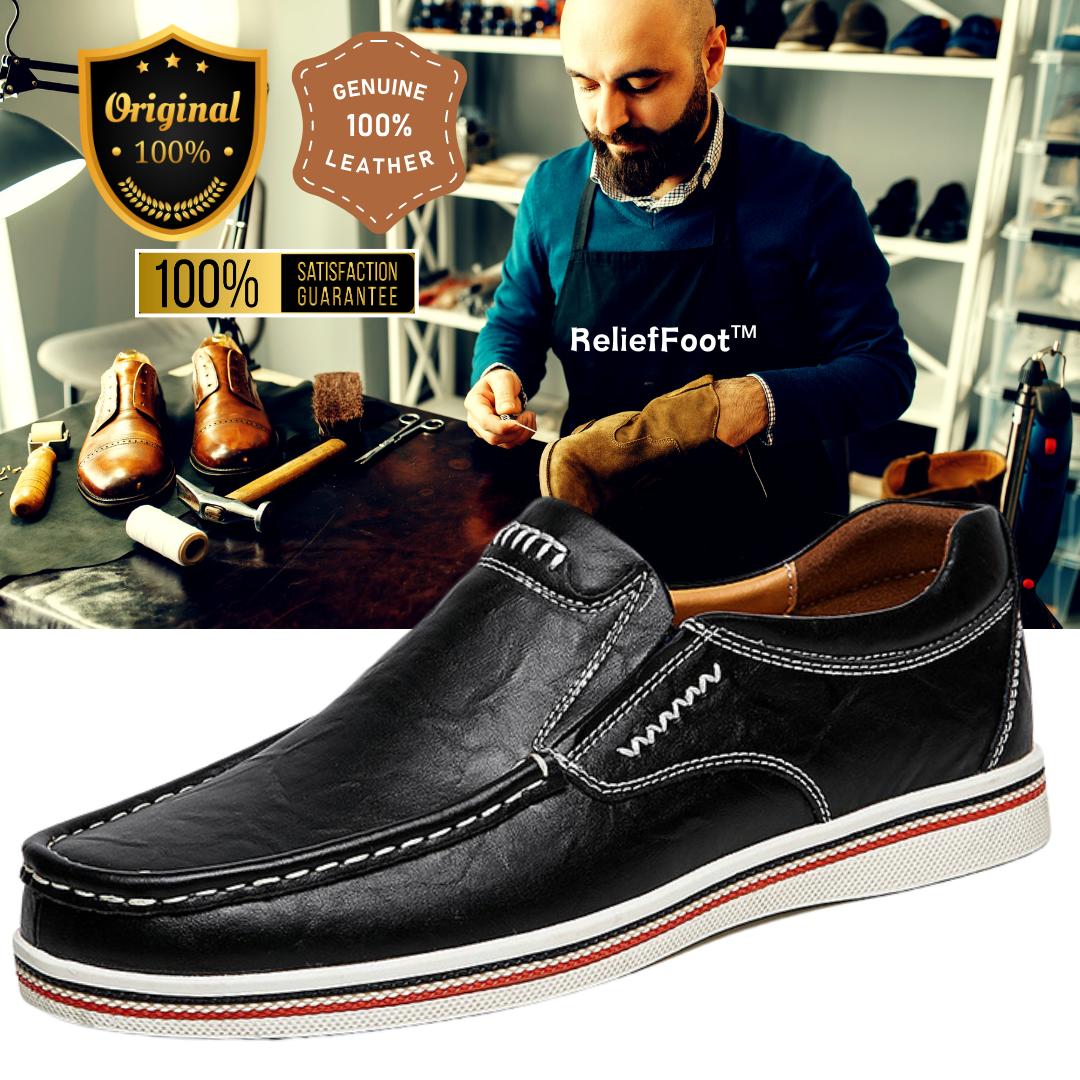 Men's Slip-On Genuine Leather Orthopedic Casual Shoes Work Shoes-Comfort & Reliable