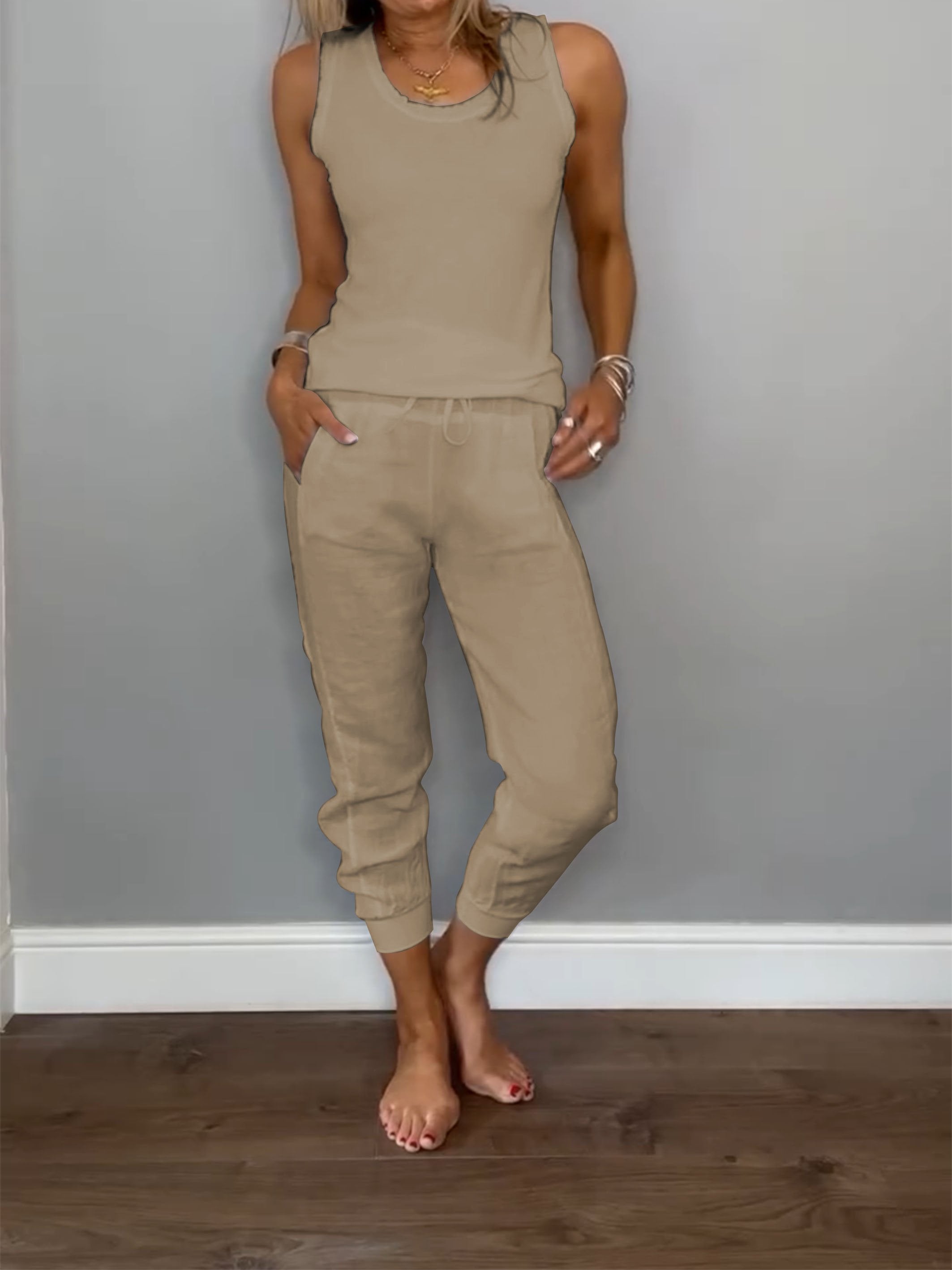 Women's Cotton and Linen Casual Two-piece Set-Comfort & Reliable