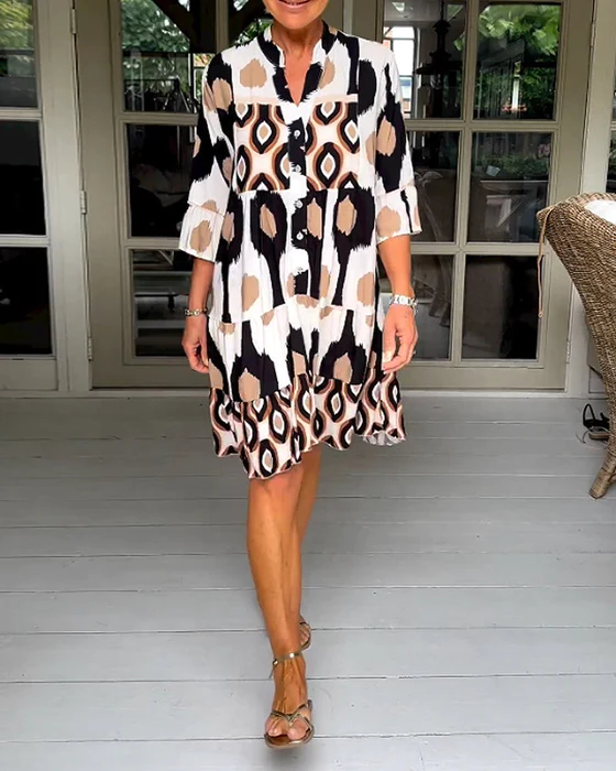Spotted Print Pleated Dress-Comfort & Reliable
