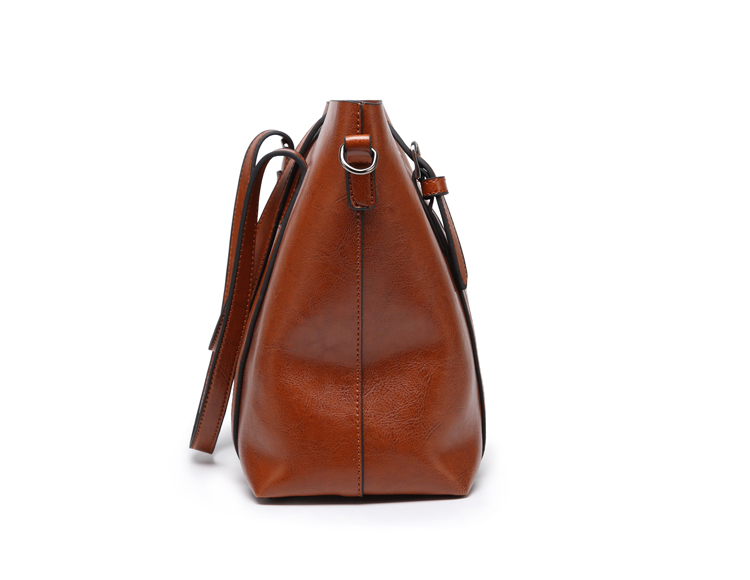 Vintage Oil Wax Leather Large Capacity Women’s Tote Crossbody Bag