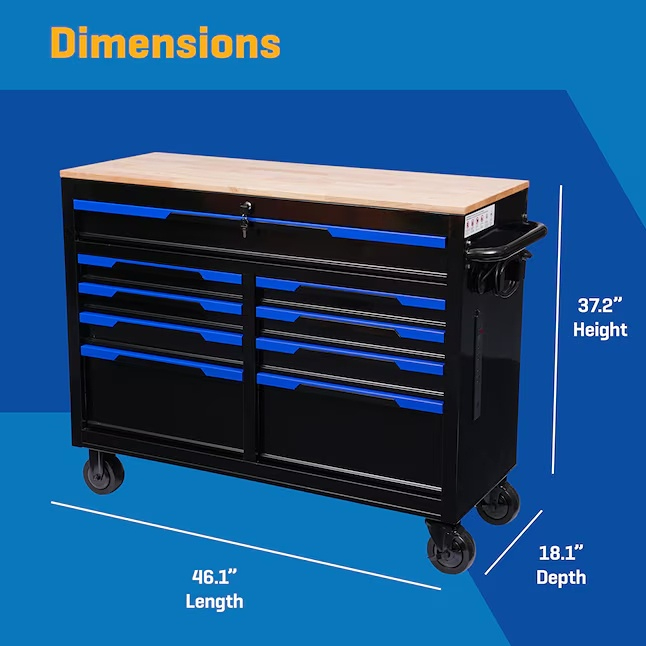 46.1-in L x 18.1-in D 9 -Drawers Rolling Pink Wood Work Bench