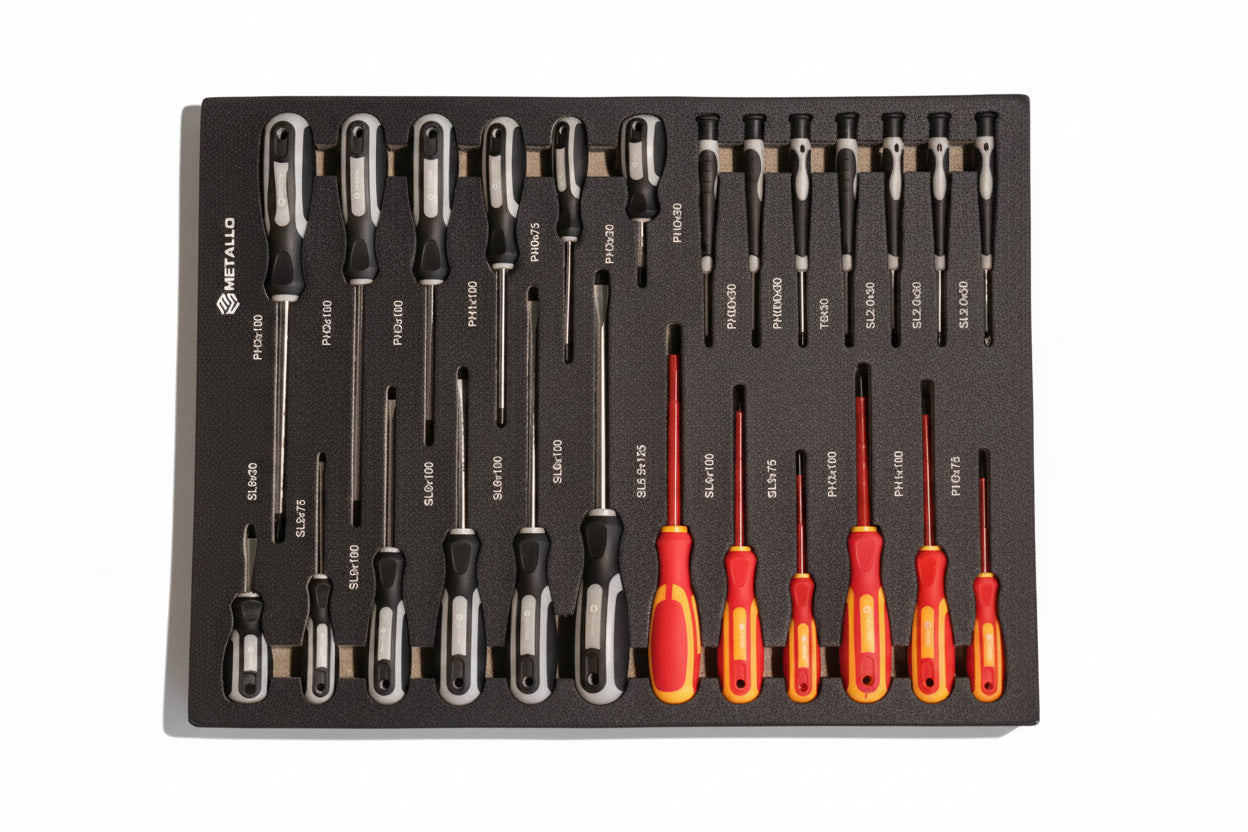 V7 – Tool trolley with tools, 7 drawers, 370 pcs VDE 1000V