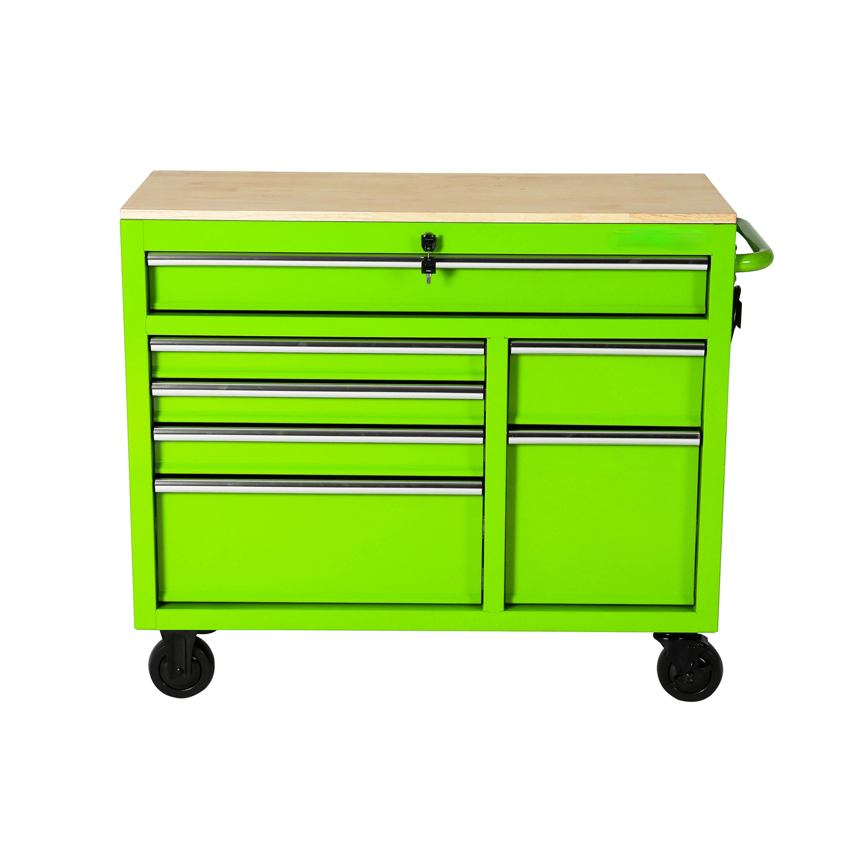 46.1-in L x 18.1-in D 9 -Drawers Rolling Pink Wood Work Bench