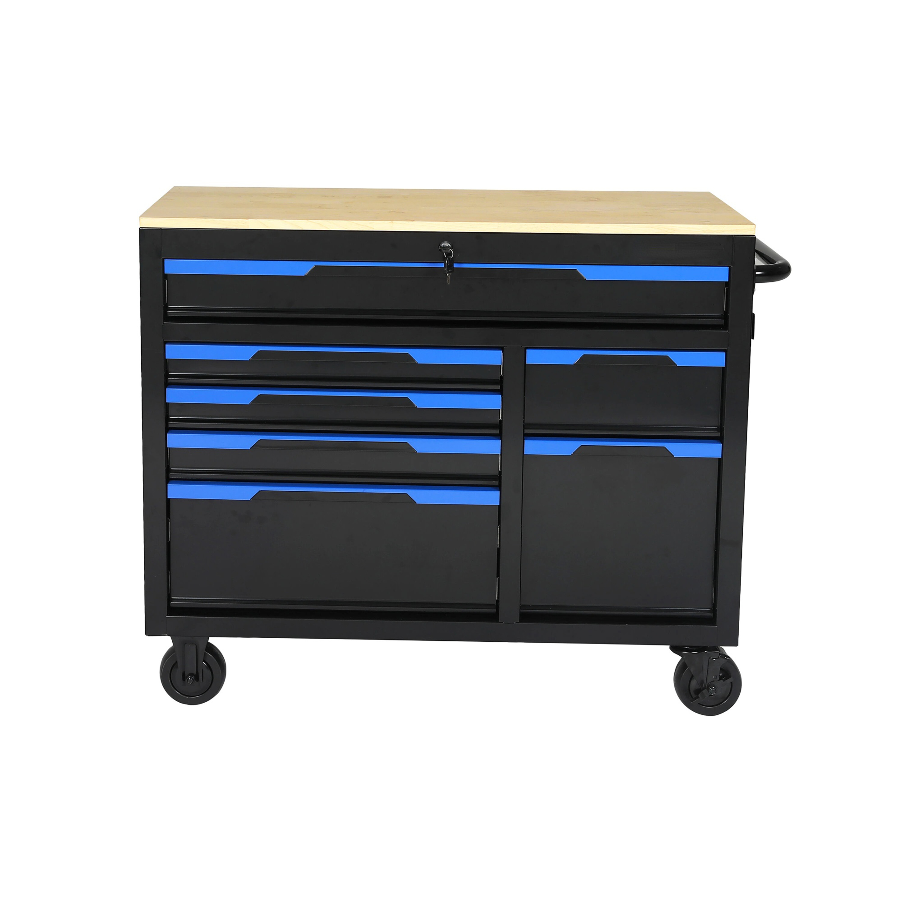 46.1-in L x 18.1-in D 9 -Drawers Rolling Pink Wood Work Bench