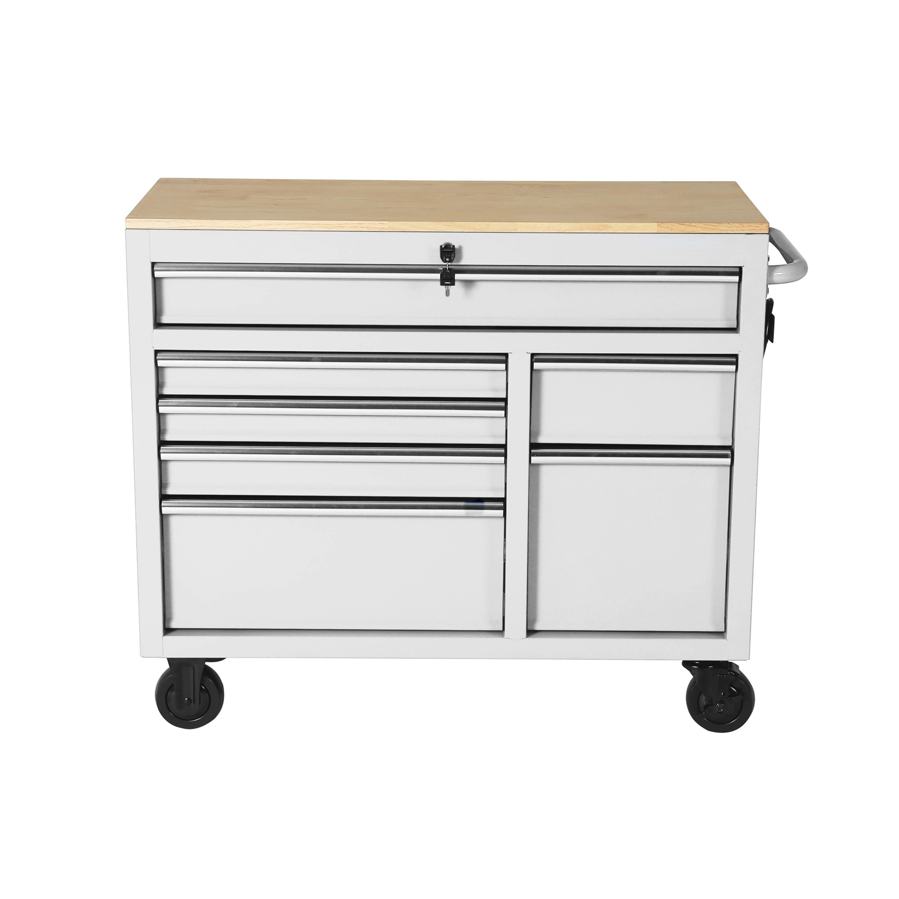 46.1-in L x 18.1-in D 9 -Drawers Rolling Pink Wood Work Bench