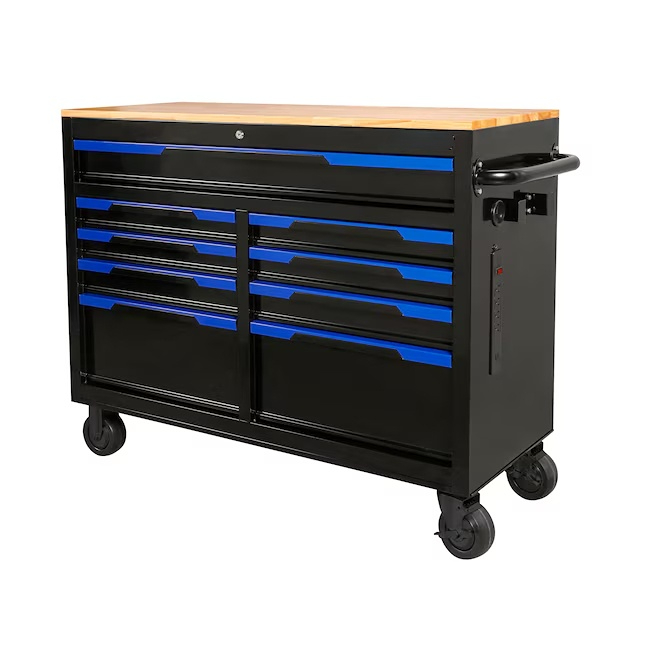 46.1-in L x 18.1-in D 9 -Drawers Rolling Pink Wood Work Bench