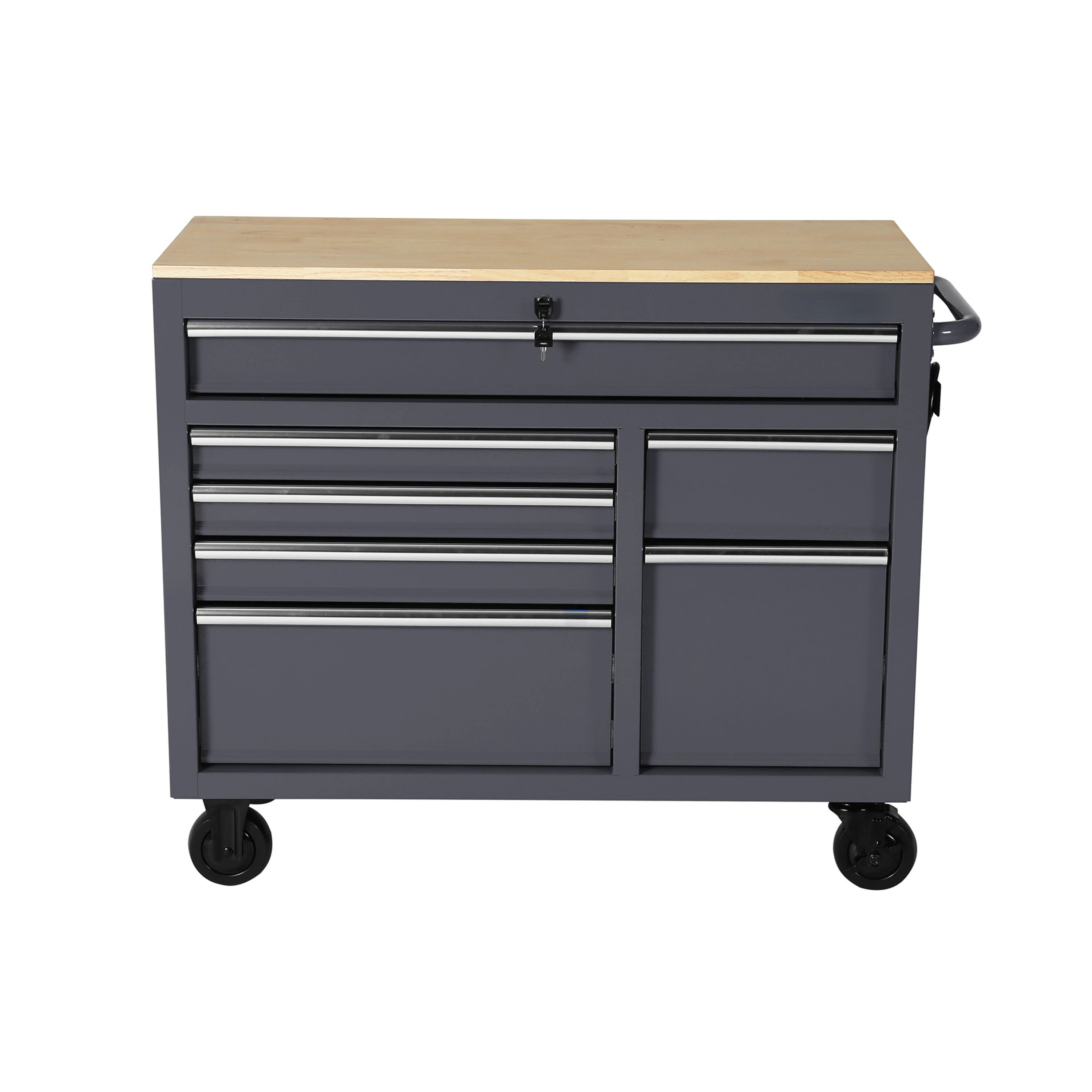 46.1-in L x 18.1-in D 9 -Drawers Rolling Pink Wood Work Bench