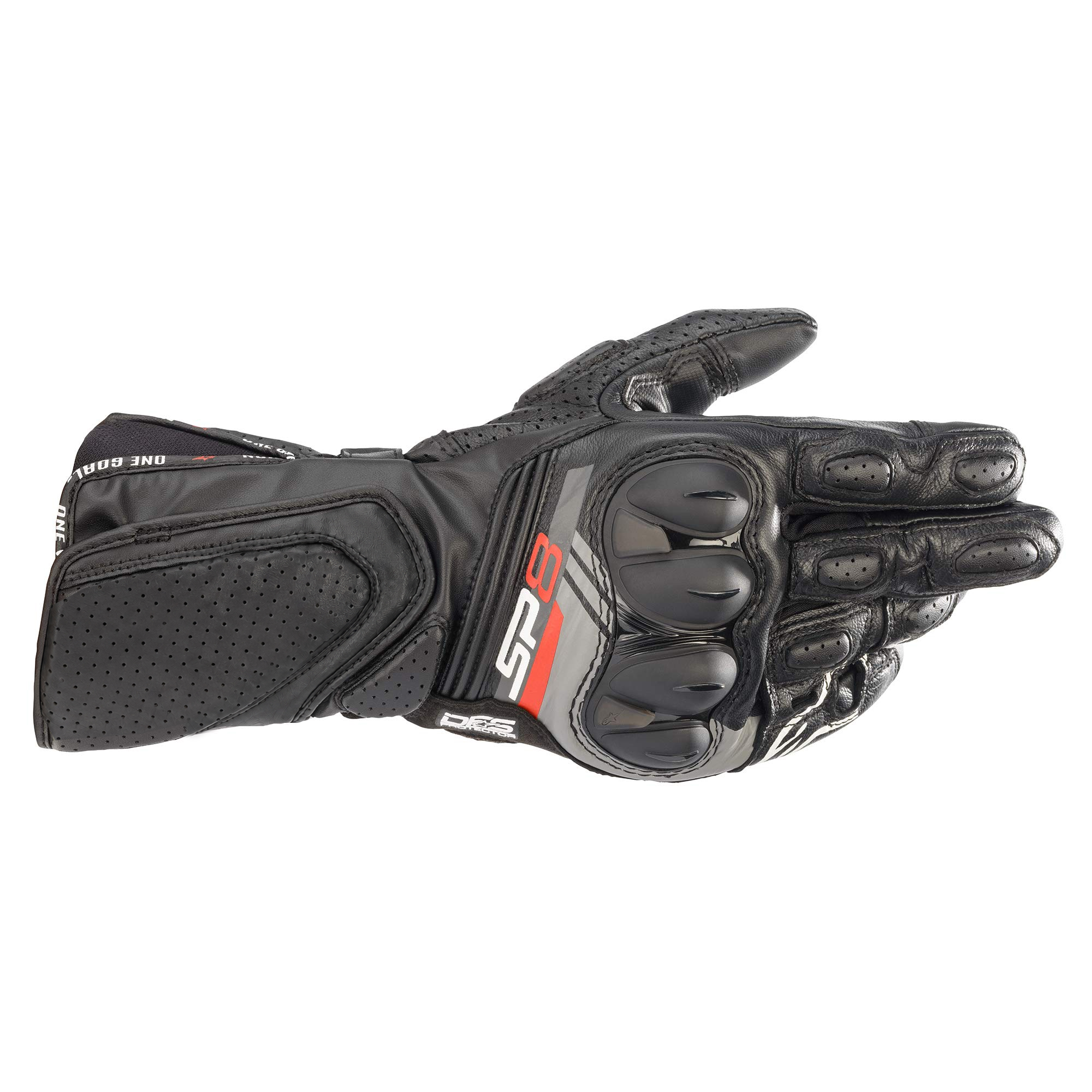 SP-8 V3 Gloves, Full Gauntlet Leather, CE-Certified, Race-Inspired Fit, Knuckle Protection, Reinforced Palm, Multi-Panel Construction