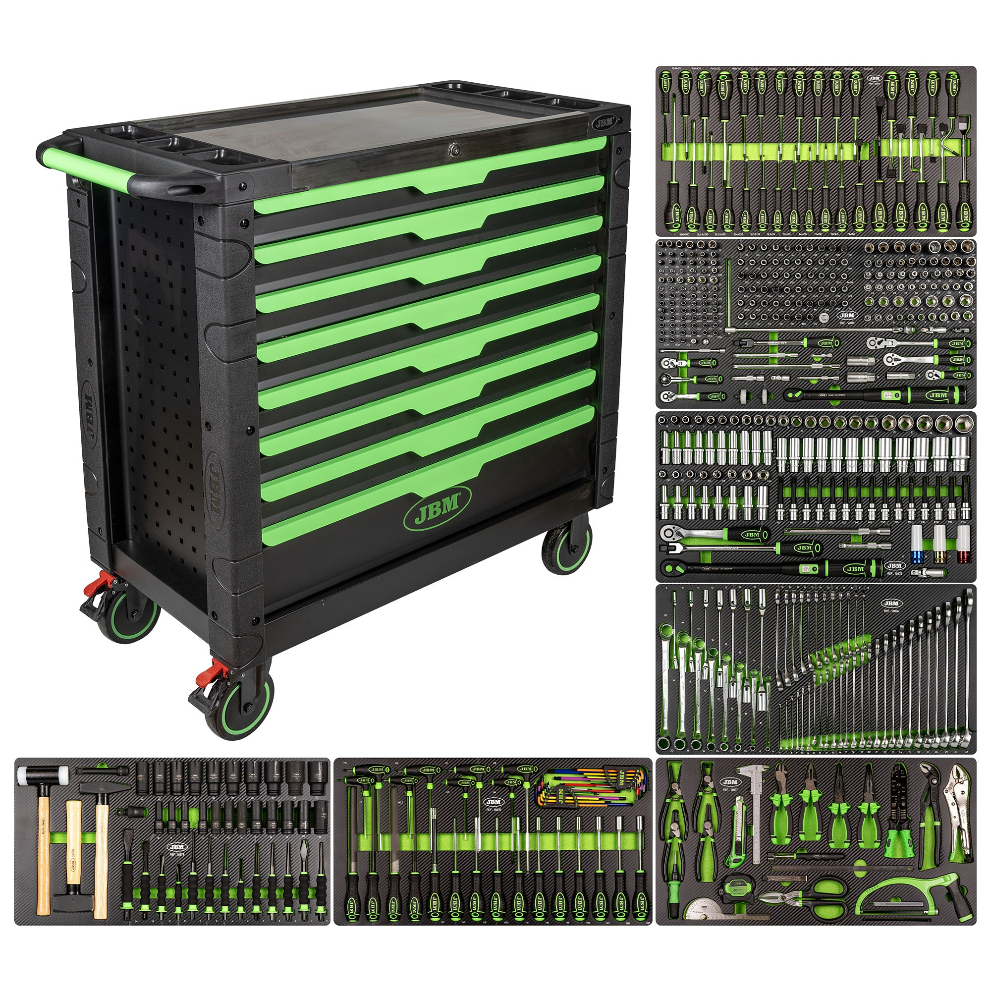 XL 8 DRAWER TOOL CART Armed with 468 Pieces