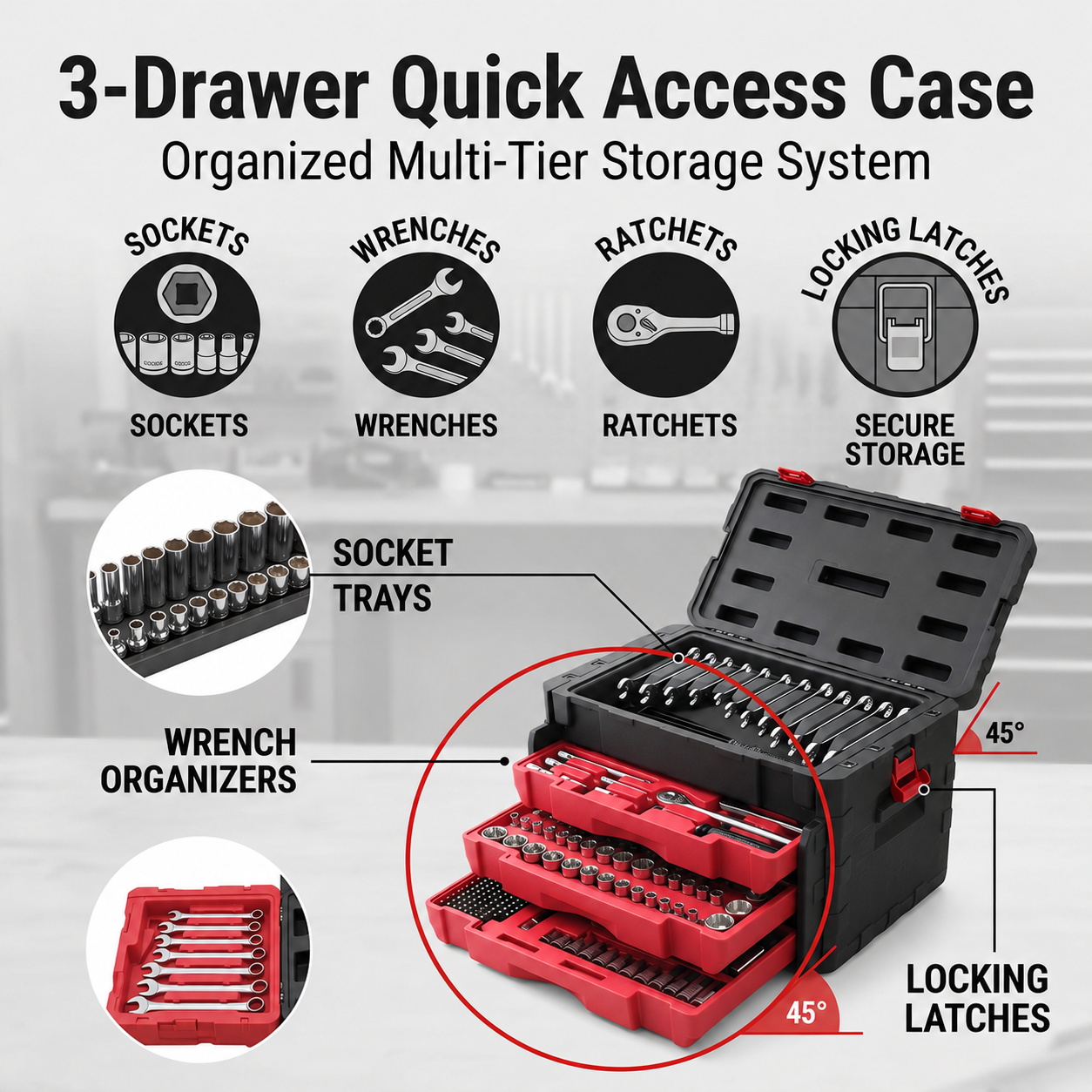 450-Piece Automotive Tool Set – Complete Garage & Repair Kit for Mechanics, DIY & Home Projects