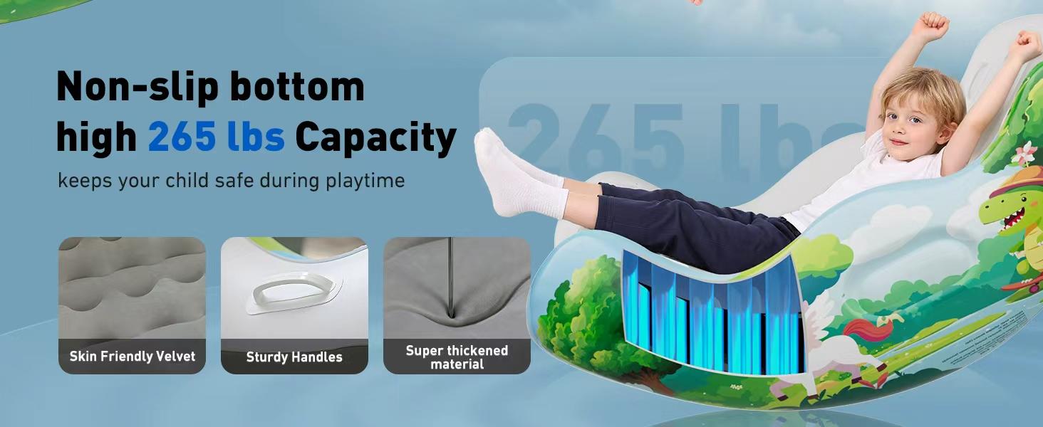Crakrora Child-Sized Montessori Rocking Sensory Chair for 3-8 Year Old Toddlers, Inflatable Air Cloud Rocker Sofa, Sensory Room Supplies for Autism ADHD, Premium Leak-Proof PVC, Portable Inflation, Self-Soothing Motor Skills Training Gifts, Child-Sized Ro Crakrora Child-Sized Montessori Rocking Sensory Chair for 3-8 Year Old Toddlers, Inflatable Air Cloud Rocker Sofa, Sensory Room Supplies for Autism ADHD, Premium Leak-Proof PVC, Portable Inflation, Self-Soothing Motor Skills Training Gifts, Child-Sized Ro
