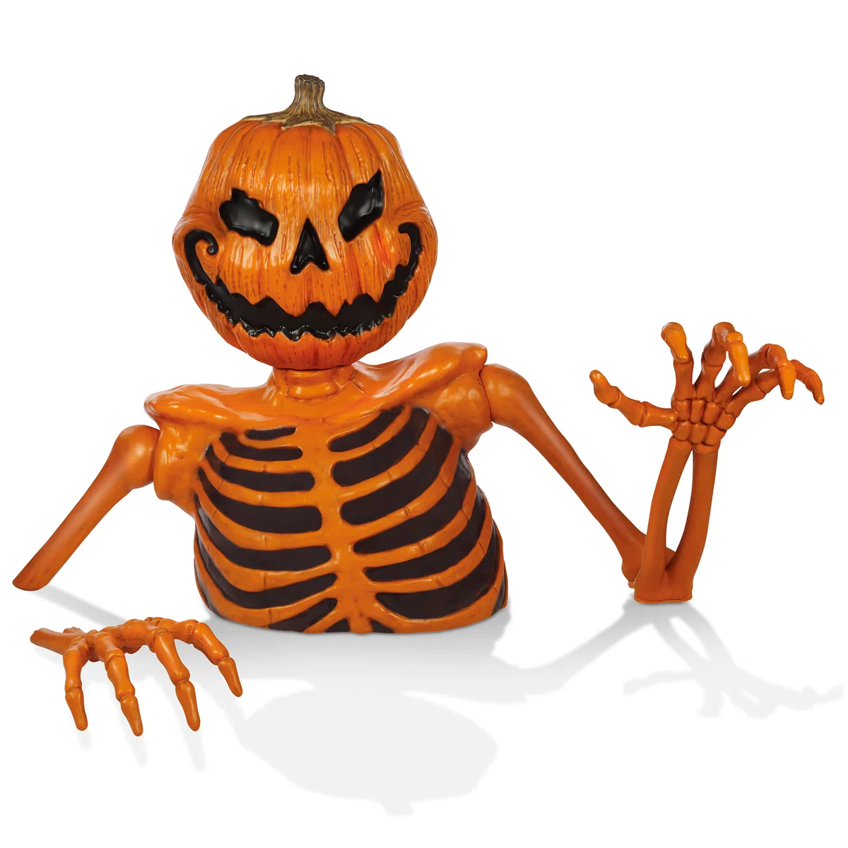 48" Groundbreaking Pumpkin Skeleton - Creepy Outdoor Halloween Decor