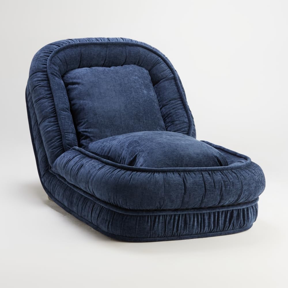 Foldable Lazy Sofa Bed Floor Chair - Adjustable Human Dog Bed for Adults Kids Floor Seats - Cozy Small Couch for Home Living Room(Blue)