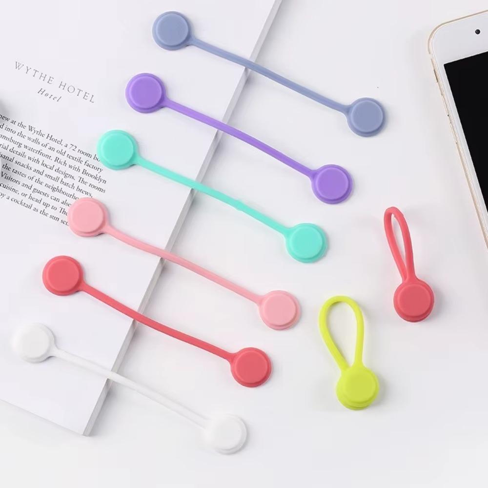 3 Pieces Silicone Cable Organizer, Reusable Magnetic Data Wire Winder, Anti-Slip Wear-Resistant Stress Toy, Home Car Office Wire Management Tool, Desk Cable Organizer, Office Accessories