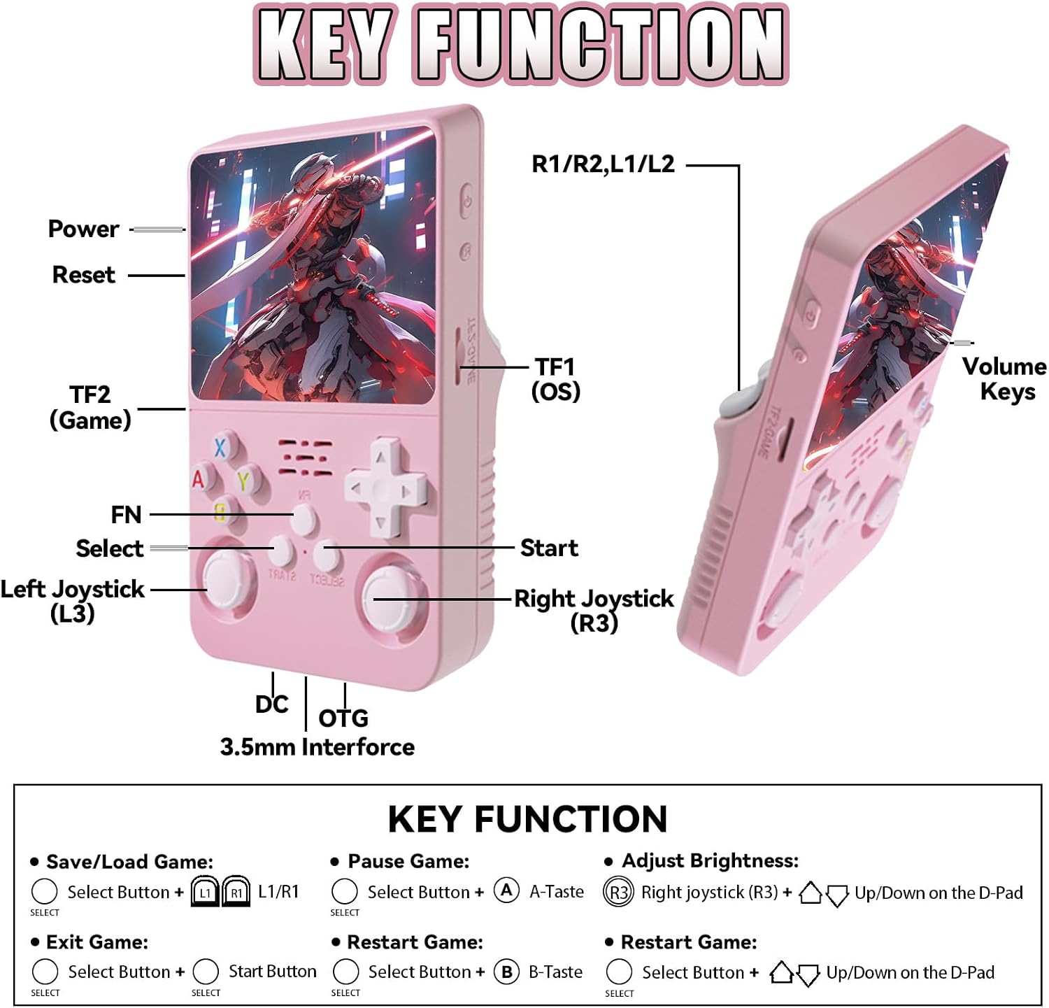 R36S Retro Handheld Game Console,20000+/15000+ Games Retro Console,21 Emulator,3.5” IPS Screen,3500mAh,Linux System,Portable Mini Emulator,for Kids and Adults