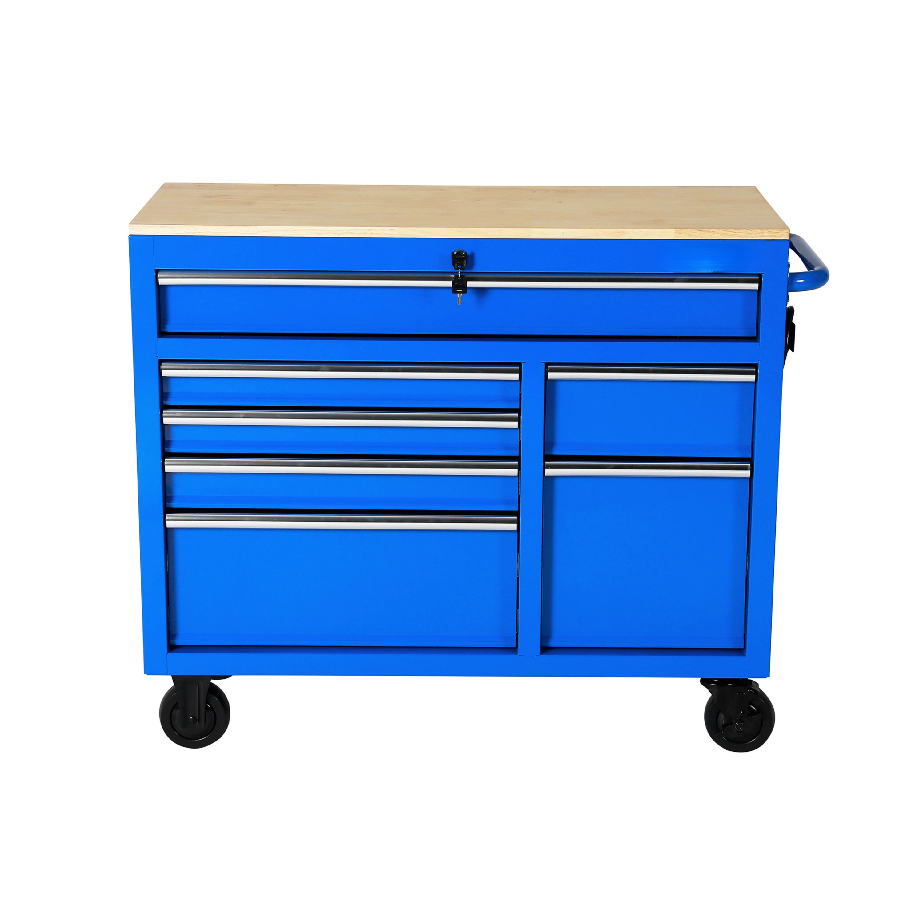 46.1-in L x 18.1-in D 9 -Drawers Rolling Pink Wood Work Bench