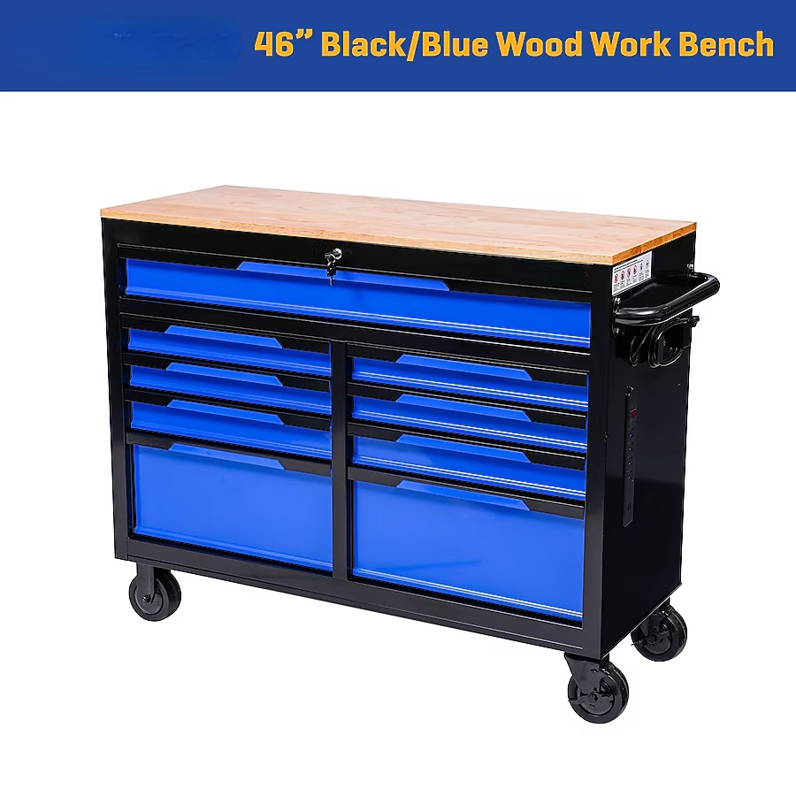 46.1-in L x 18.1-in D 9 -Drawers Rolling Pink Wood Work Bench