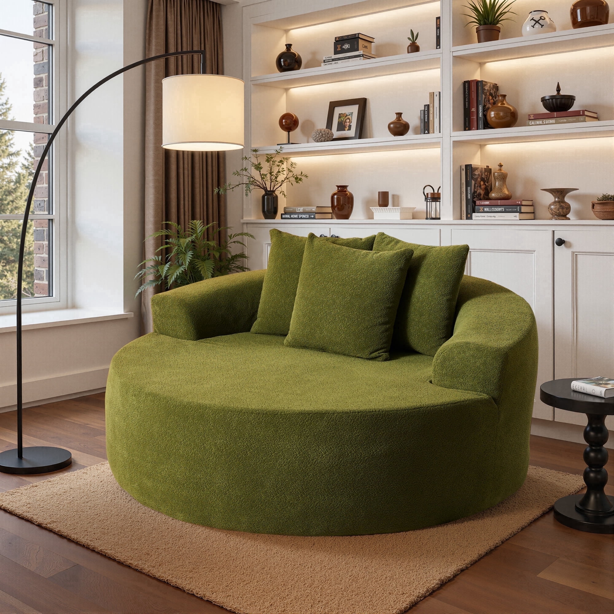 Ovios 58" Oversized Lounge Chair Round Cloud Deep Seat Accent Chair Plush Corduroy Boneless Sofa Chair for Living Room