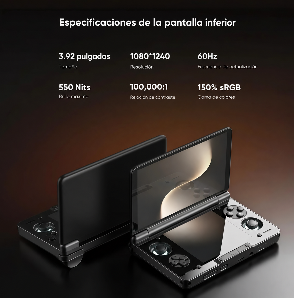 Consola portátil para videojuegos con doble pantalla AMOLED de 6''