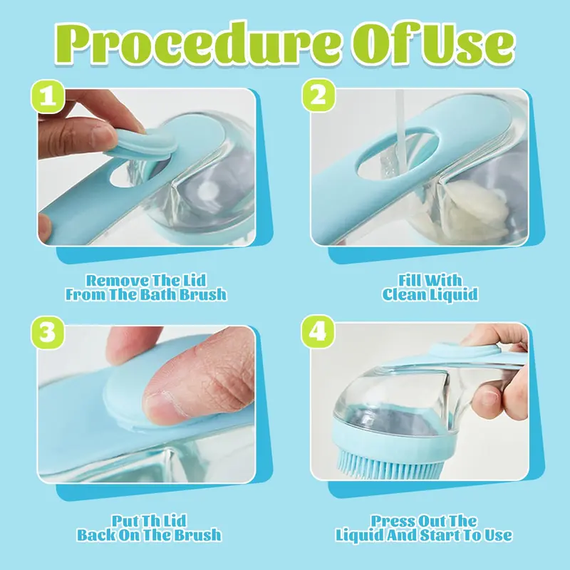 2-in-1 Pet Bath Brush & Shampoo Dispenser | Gentle Silicone Massage Grooming Tool for Dogs & Cats