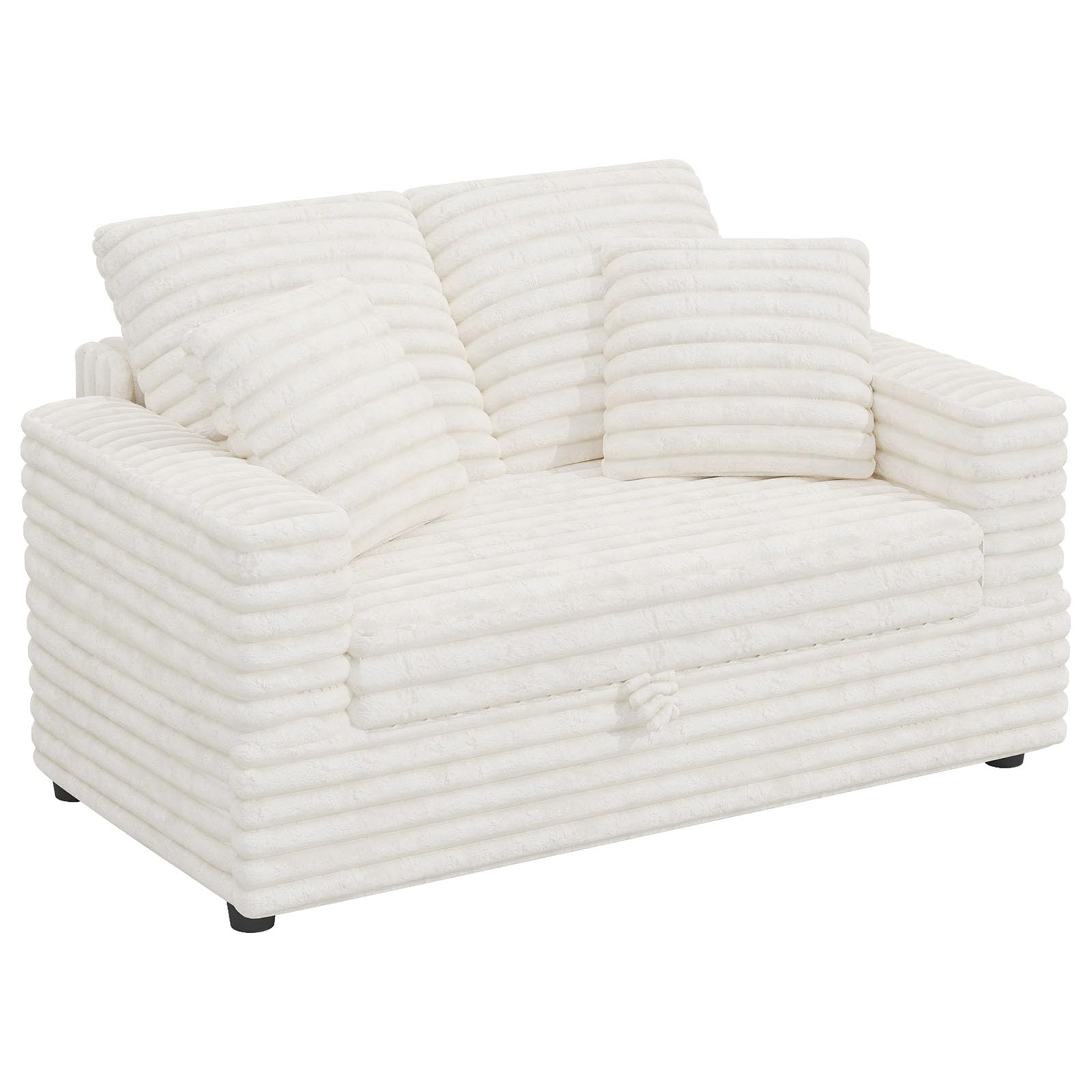 Upholstered Chaise Lounge Pull Out Sofa Bed with Pillows Couch Bed Sofa Pull Out Couch Sleeper Chair for Living Room Plush Corduroy