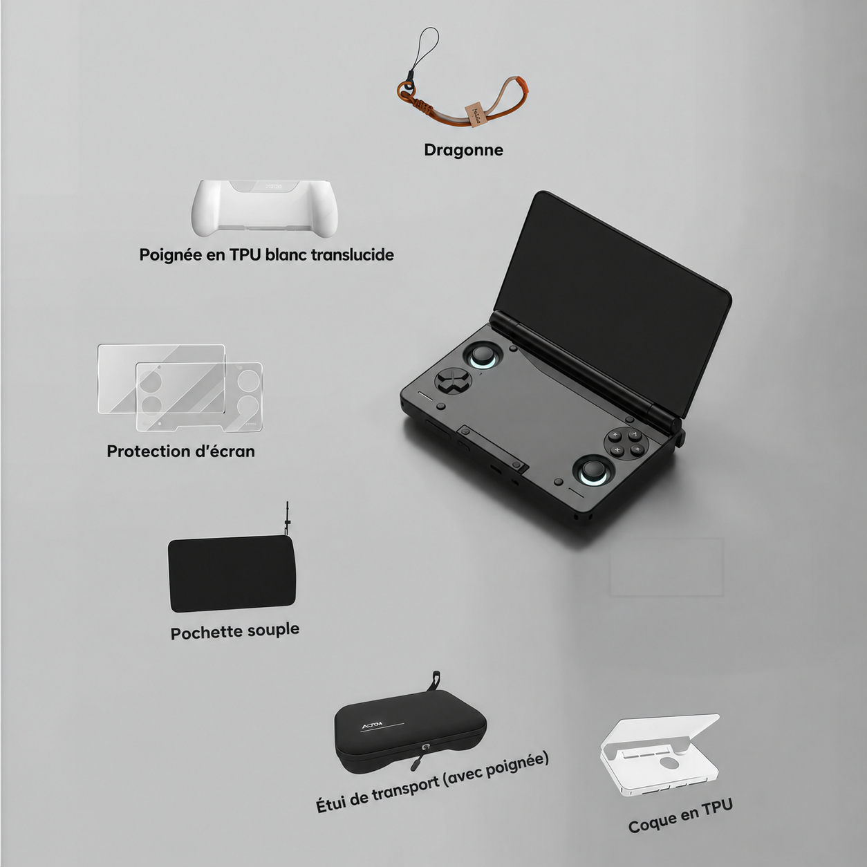 Console de jeu portable à double écran AMOLED de 6 pouces