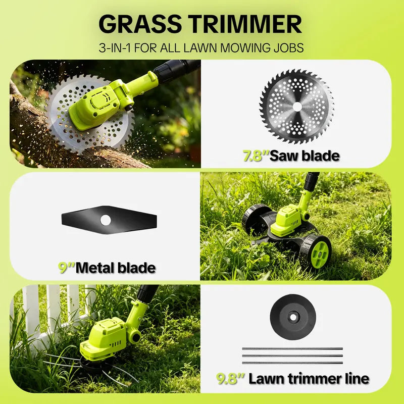 Cordless trimmer used for lawn edging