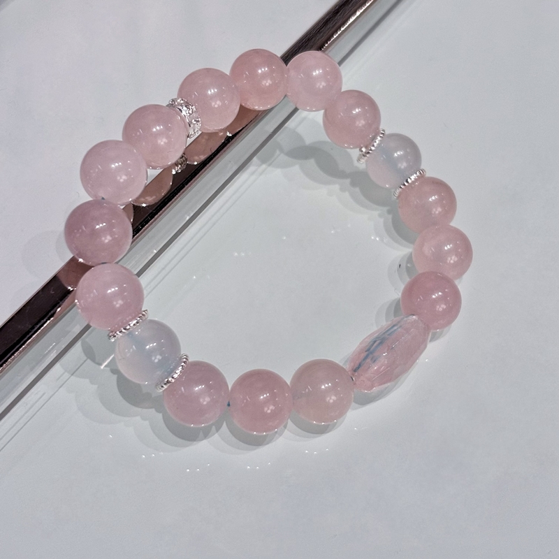 12mm Peach Blossom.  Popularity & Healing - Jewelry - Rose Quartz - Bracelet