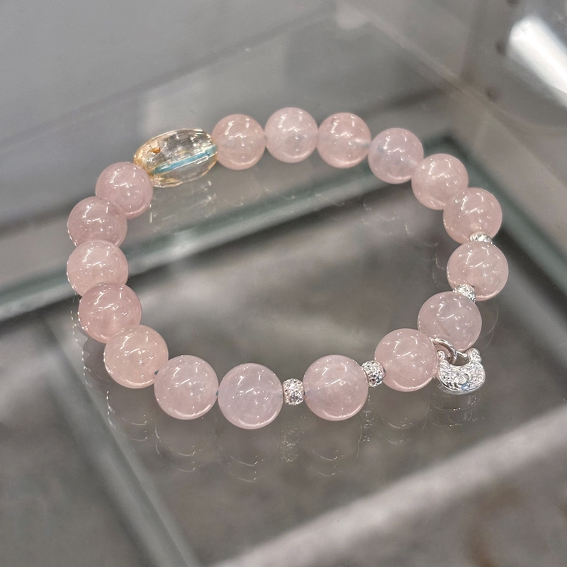 12mm Peach Blossom.  Popularity & Healing - Jewelry - Rose Quartz - Bracelet