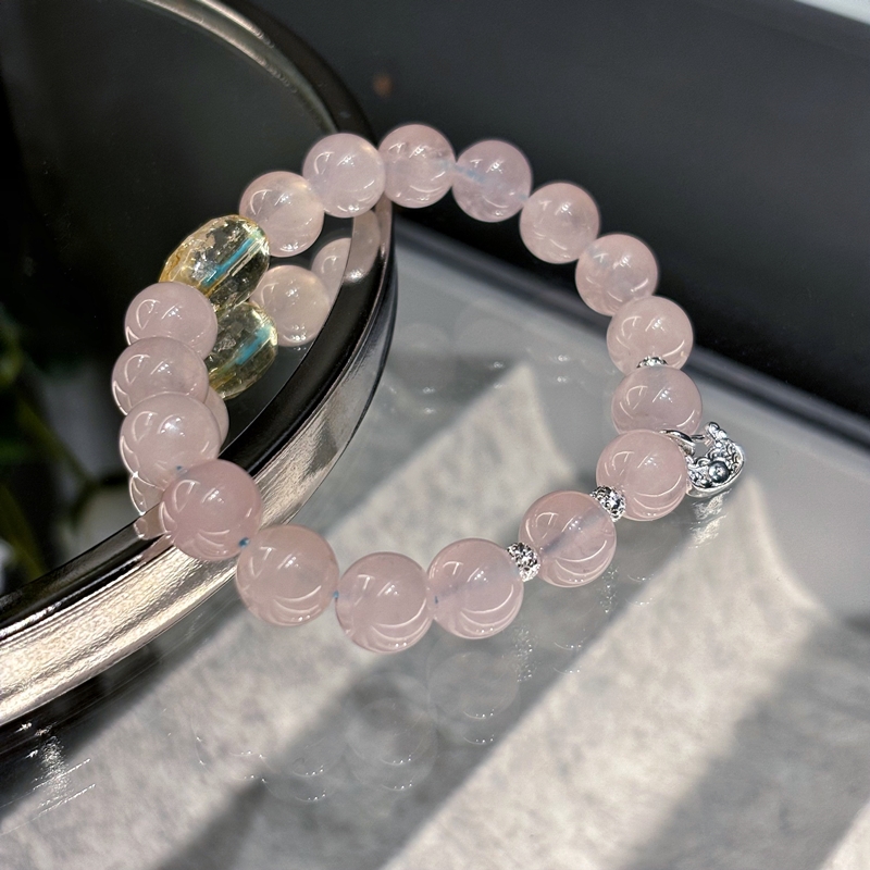 12mm Peach Blossom.  Popularity & Healing - Jewelry - Rose Quartz - Bracelet