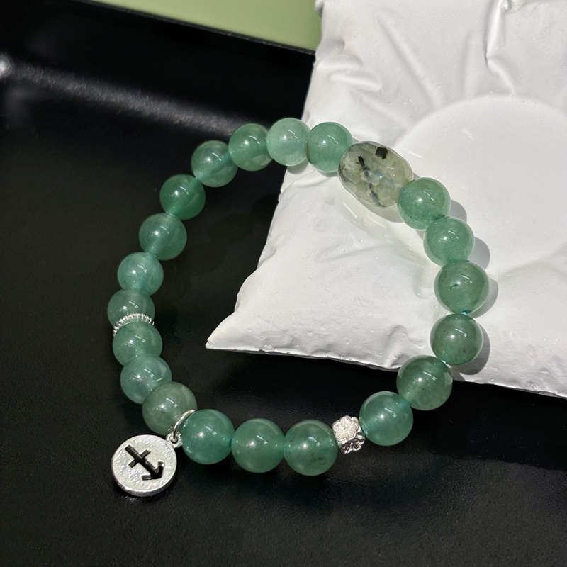 Green Quartz Gold Rutilated Quartz & Green Phantom Bracelet – Wealth and Career Energy Crystal Jewelry
