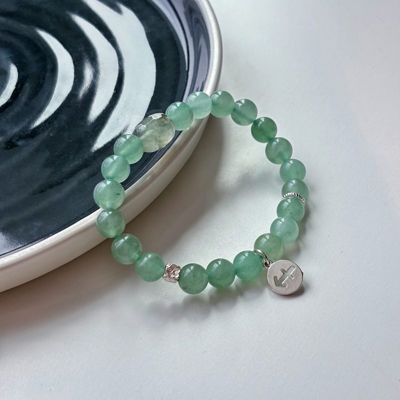 Green Quartz Gold Rutilated Quartz & Green Phantom Bracelet – Wealth and Career Energy Crystal Jewelry