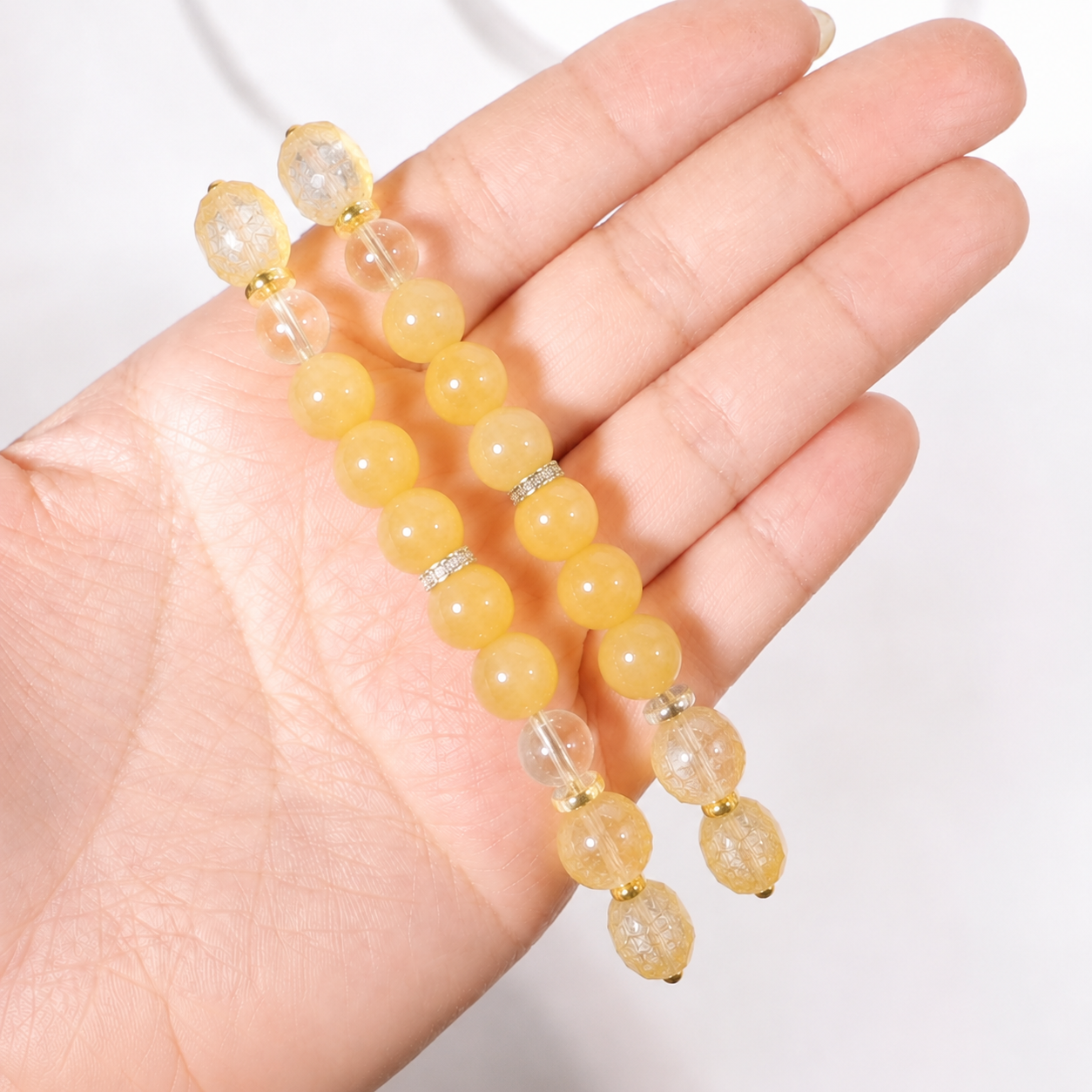 暖陽顯化・金髮晶x暖黃阿賽手鍊 - 豐盛喜悅的都會高智美學 | 白水晶淨化・輕奢高階通勤款