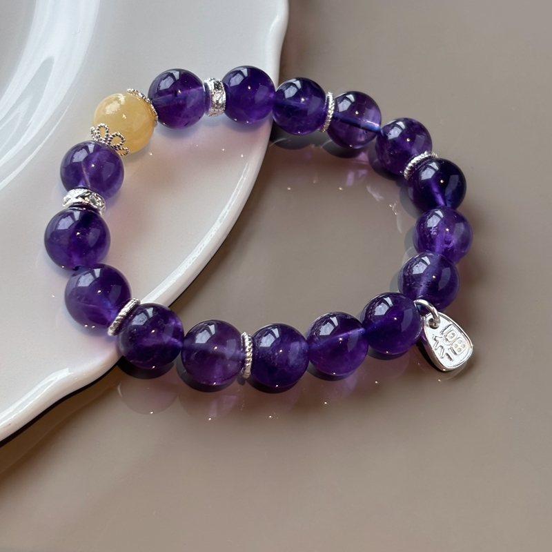 amethyst Citrine Crystal Bracelet – Abundance Energy Jewelry for Wealth, Confidence and Good Fortune