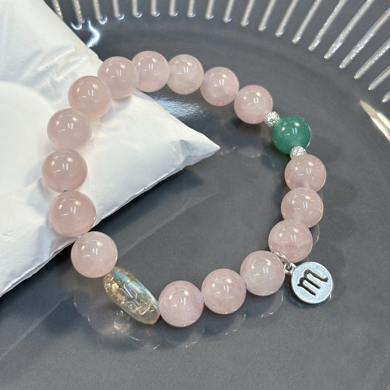 Rose Quartz Aquamarine and Clear Quartz Bracelet – A Meaningful Wish Gift for Courage, Hope & Inner Calm