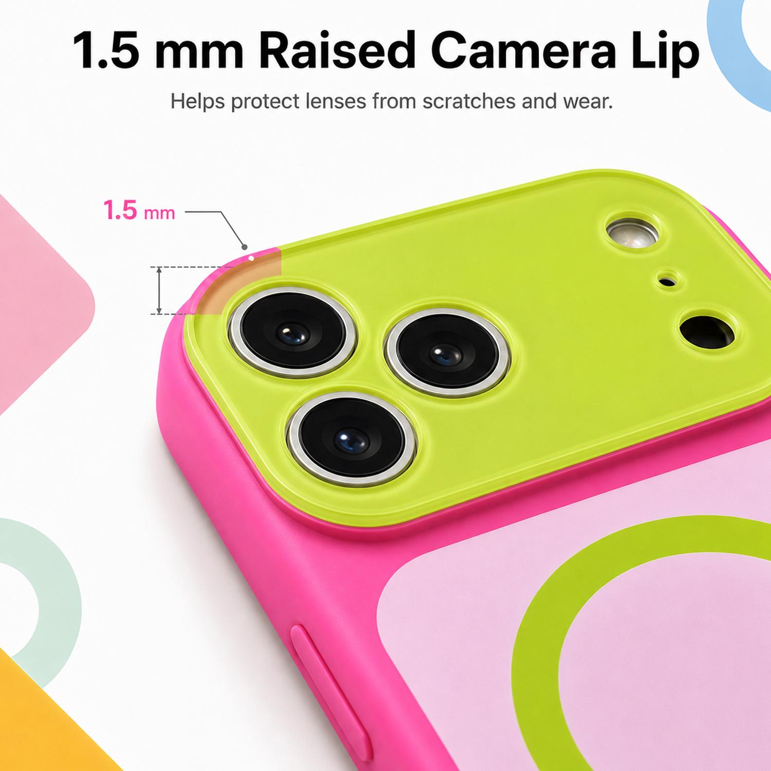 Dopamine Color Block Magnetic Phone Case for iPhone 17 16 15 14 13 Pro Max, Soft Touch Matte Cover for Gorls Women, compatible with MagSafe, Ultra Slim Thin Hard PC Case Cover