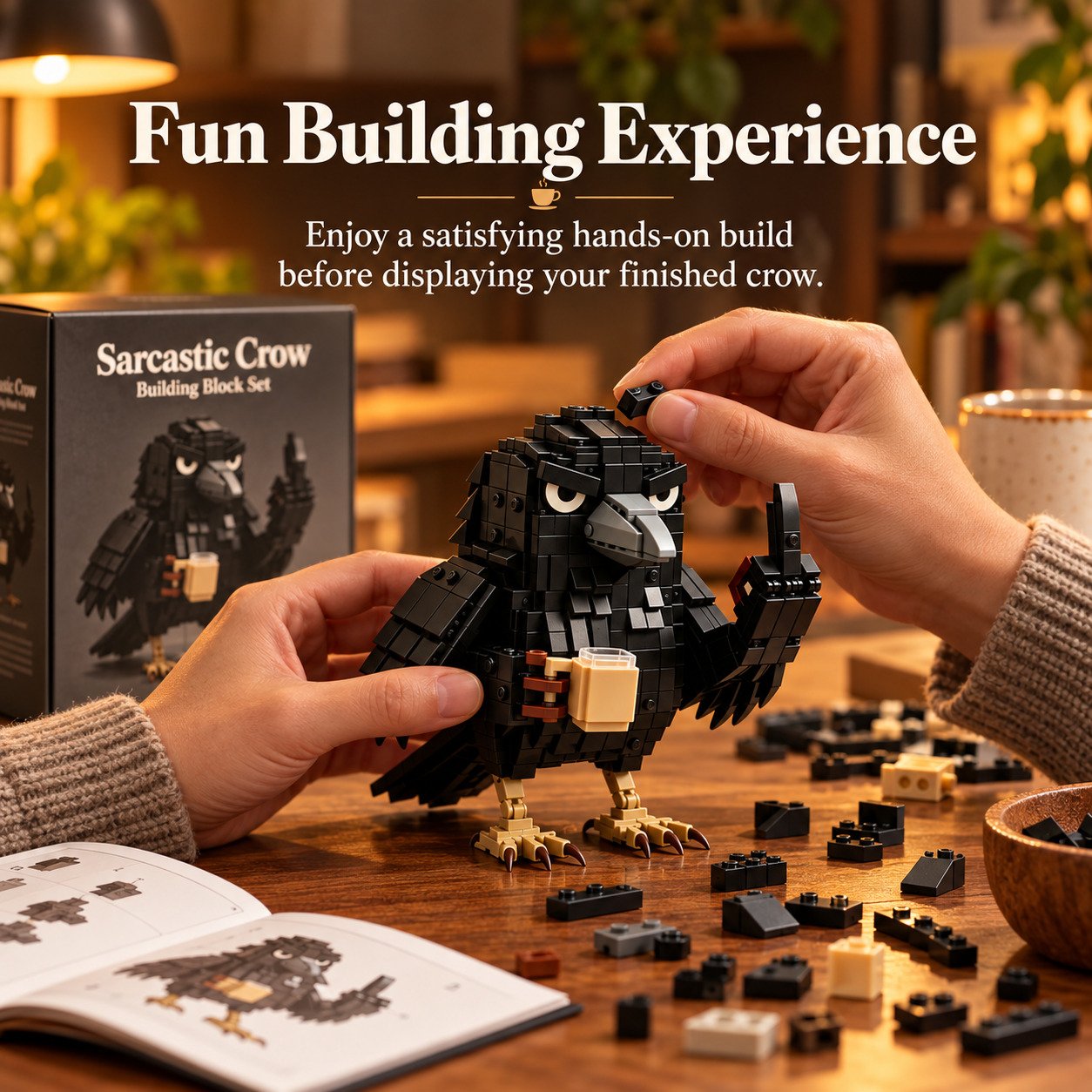 Sarcastic crow building block decoration Sarcastic crow building block decoration