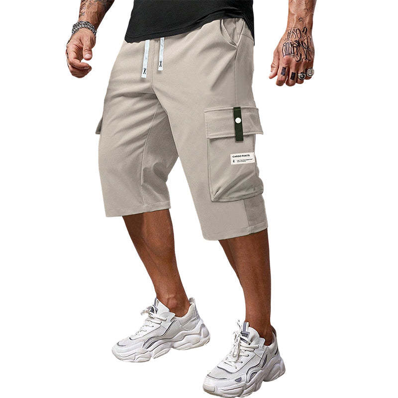Men's Casual Cargo Shorts - Elastic Drawstring Waist & Multiple Pockets