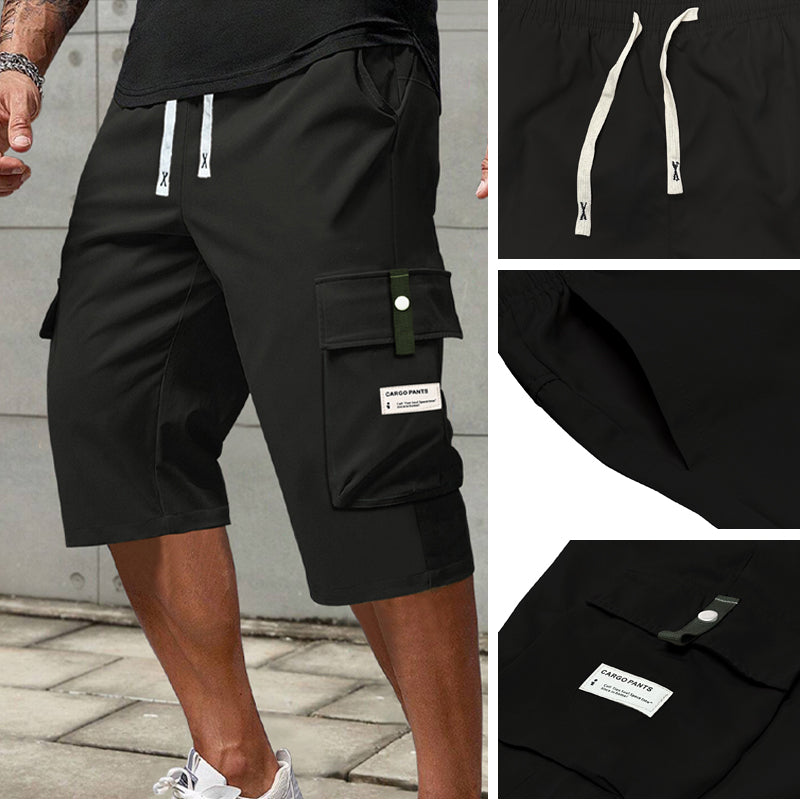 Men's Casual Cargo Shorts - Elastic Drawstring Waist & Multiple Pockets---Buy 3 Get Extra 25% Off & Free Shipping