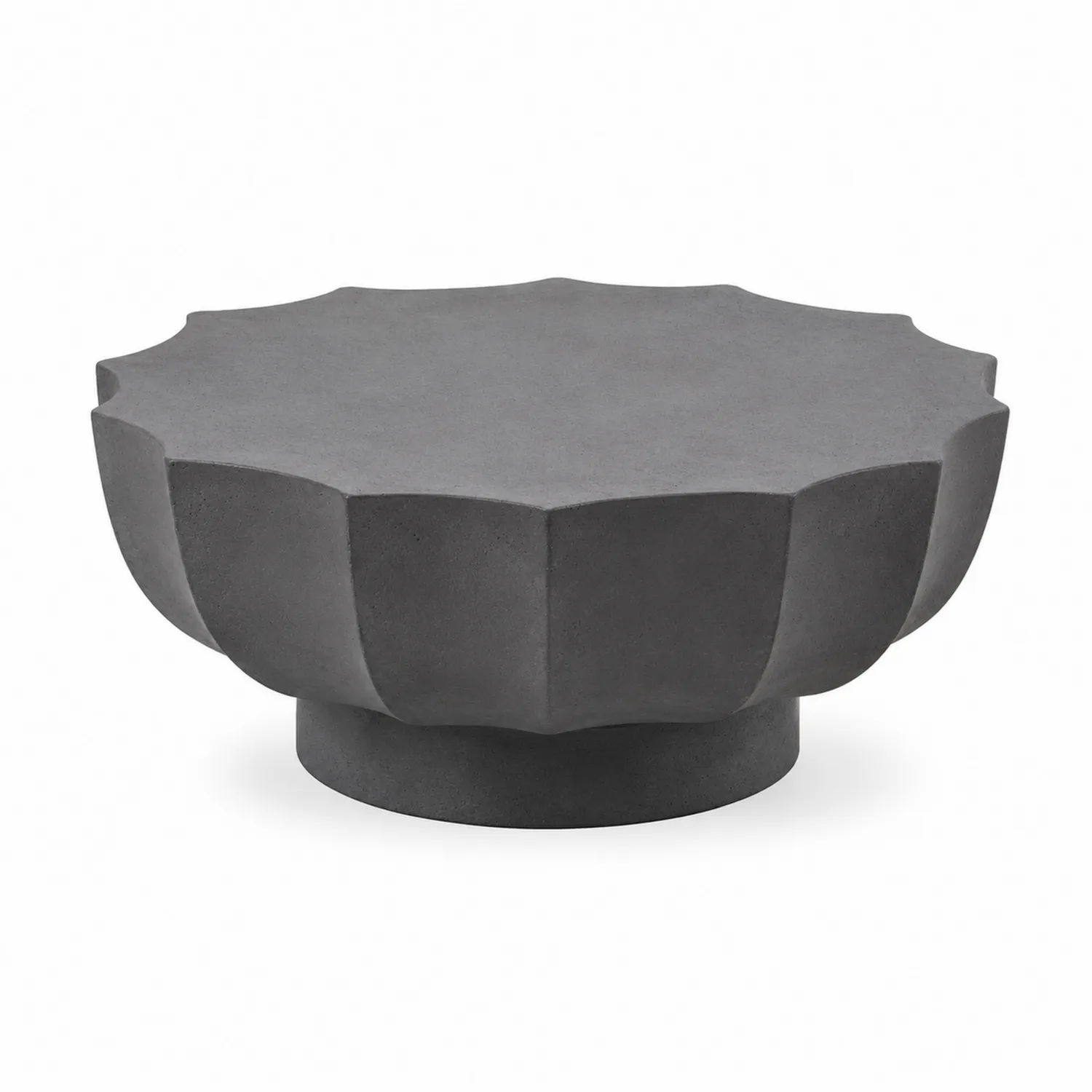 Mesa de exterior de hormigón con bordes decorativos 90 cm Gris-Domlume