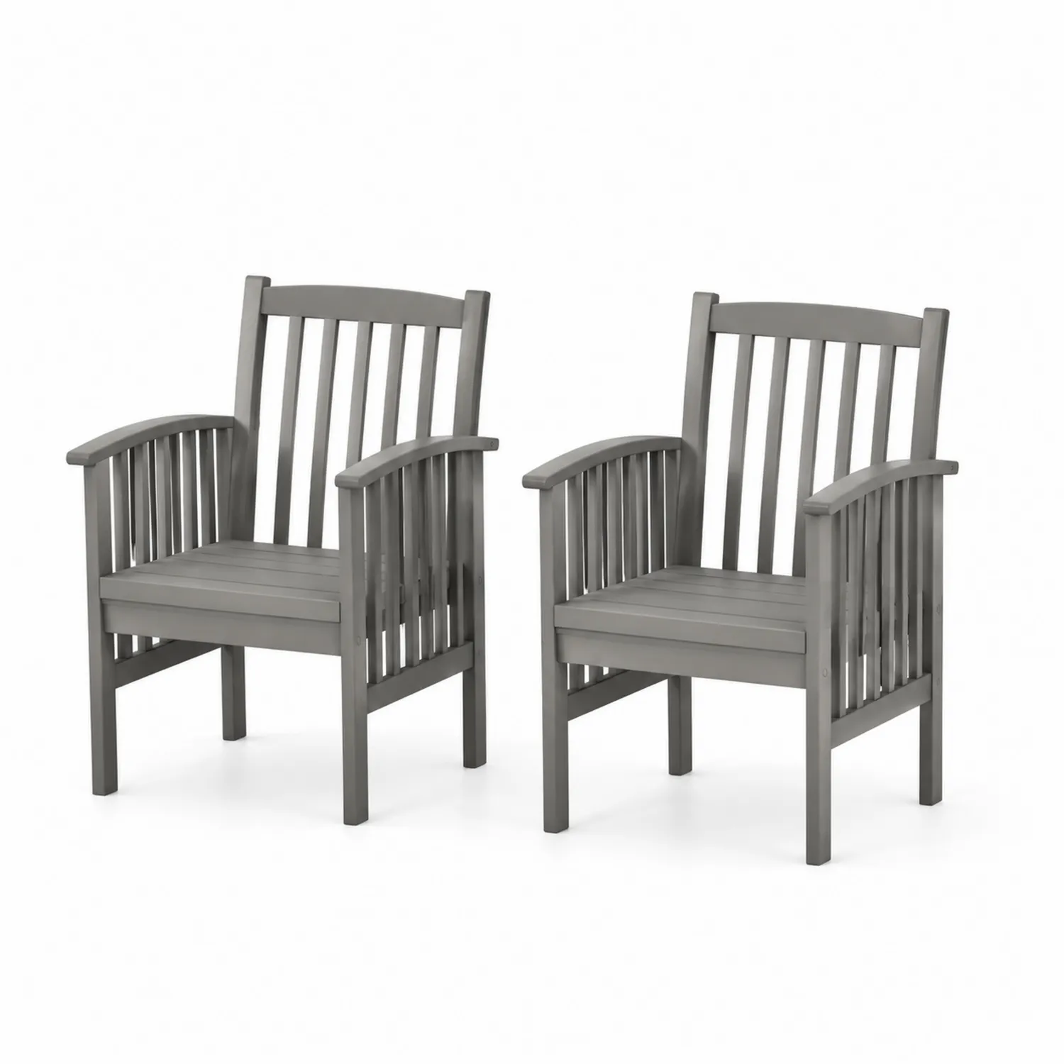 Sillas de Madera de Acacia Gris (2 Piezas)-Domlume