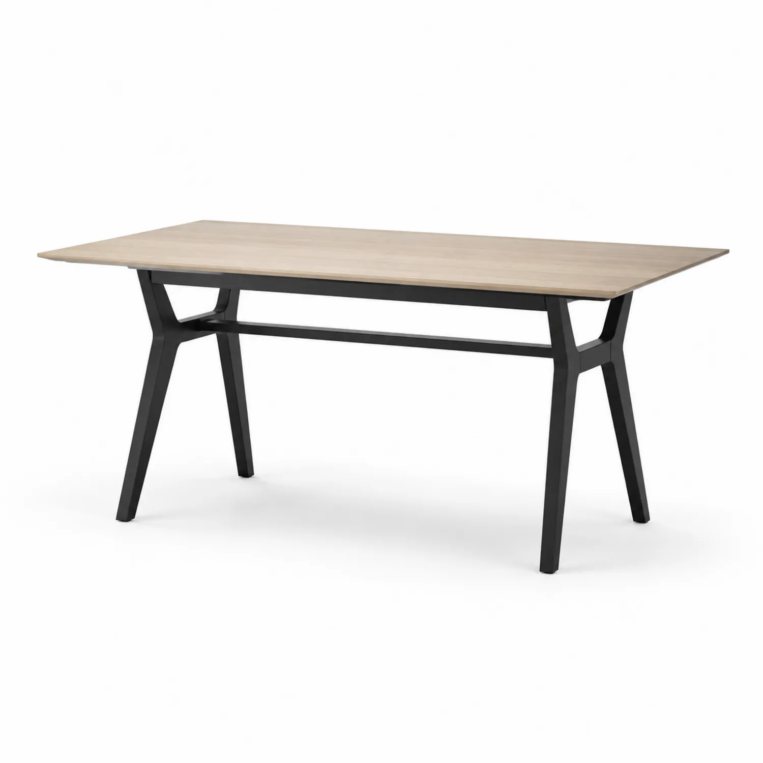 Mesa de comedor de madera y metal 180x90x75 cm Marrón y Negro-Domlume