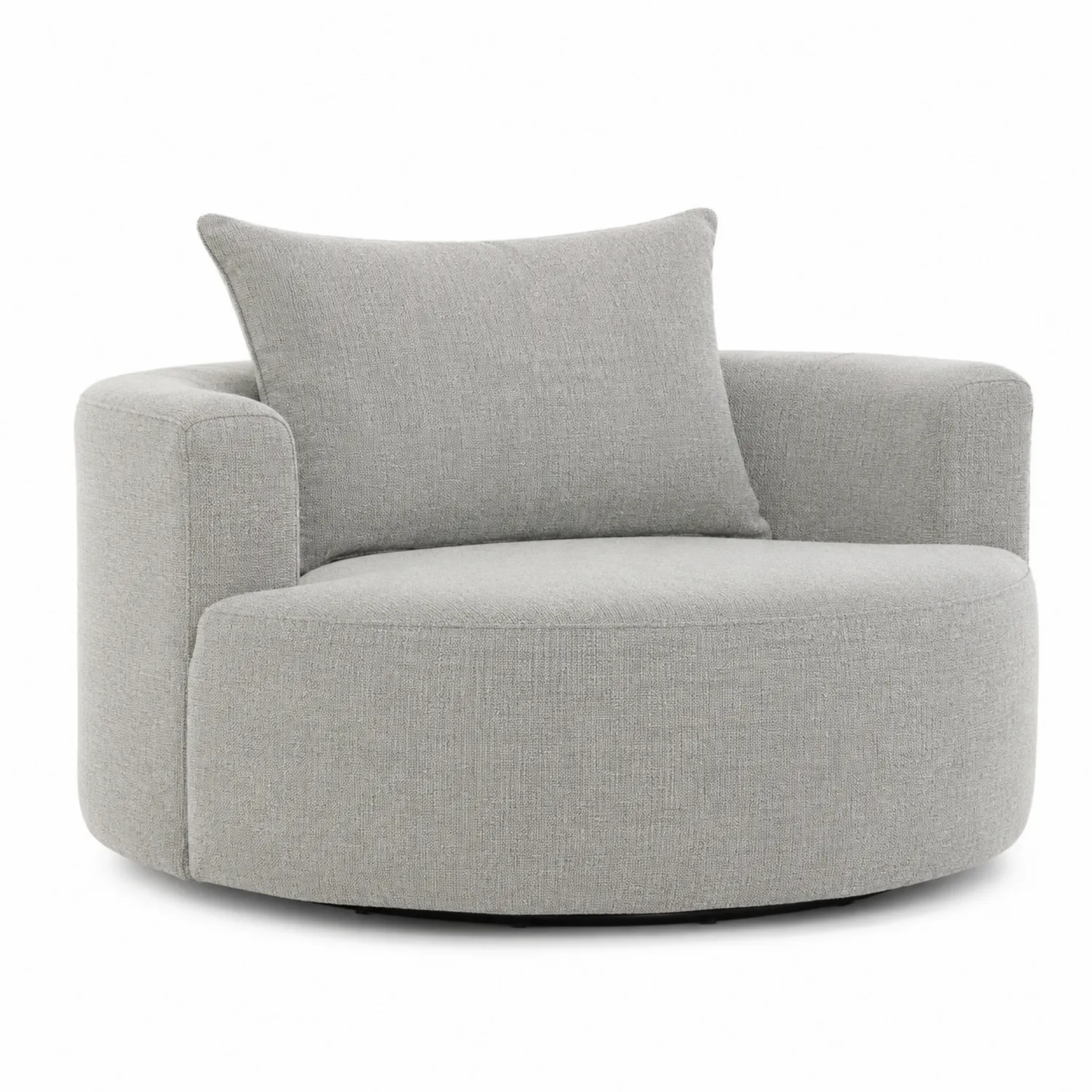 Sillón redondo de tela gris-Domlume